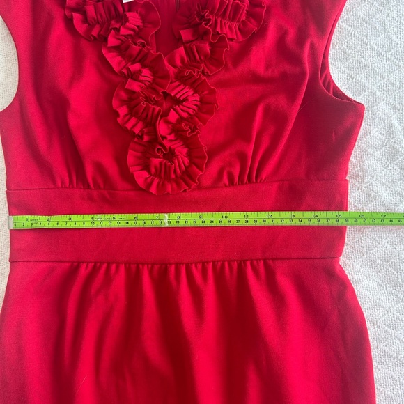 London Times Red Ruffled Dress - Picture 7 of 8